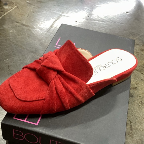 Red Suede Slides - Picture 3 of 4